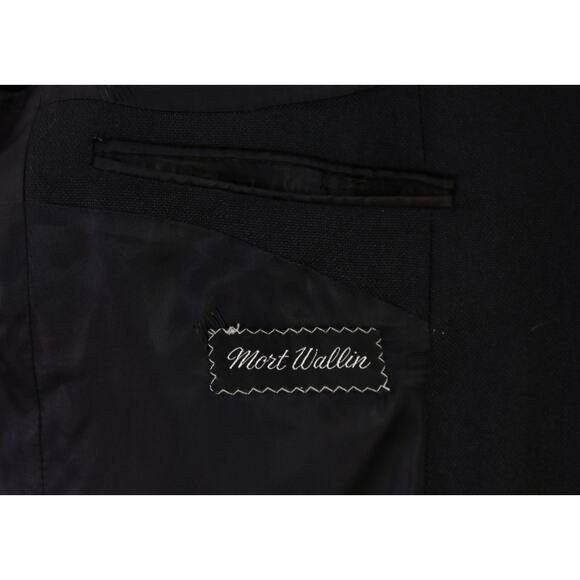 Lanvin Vinitage Black Knit Woven Patch Pocket Gold Button Blazer Jacket 40R - Picture 8 of 8